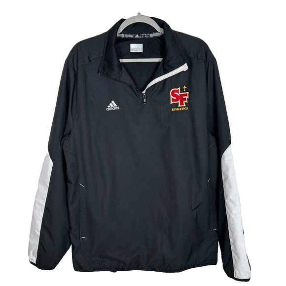 St Francis Adidas Womens Sz L jacket Warm up jacket popover SF logo Active wear - Picture 1 of 14